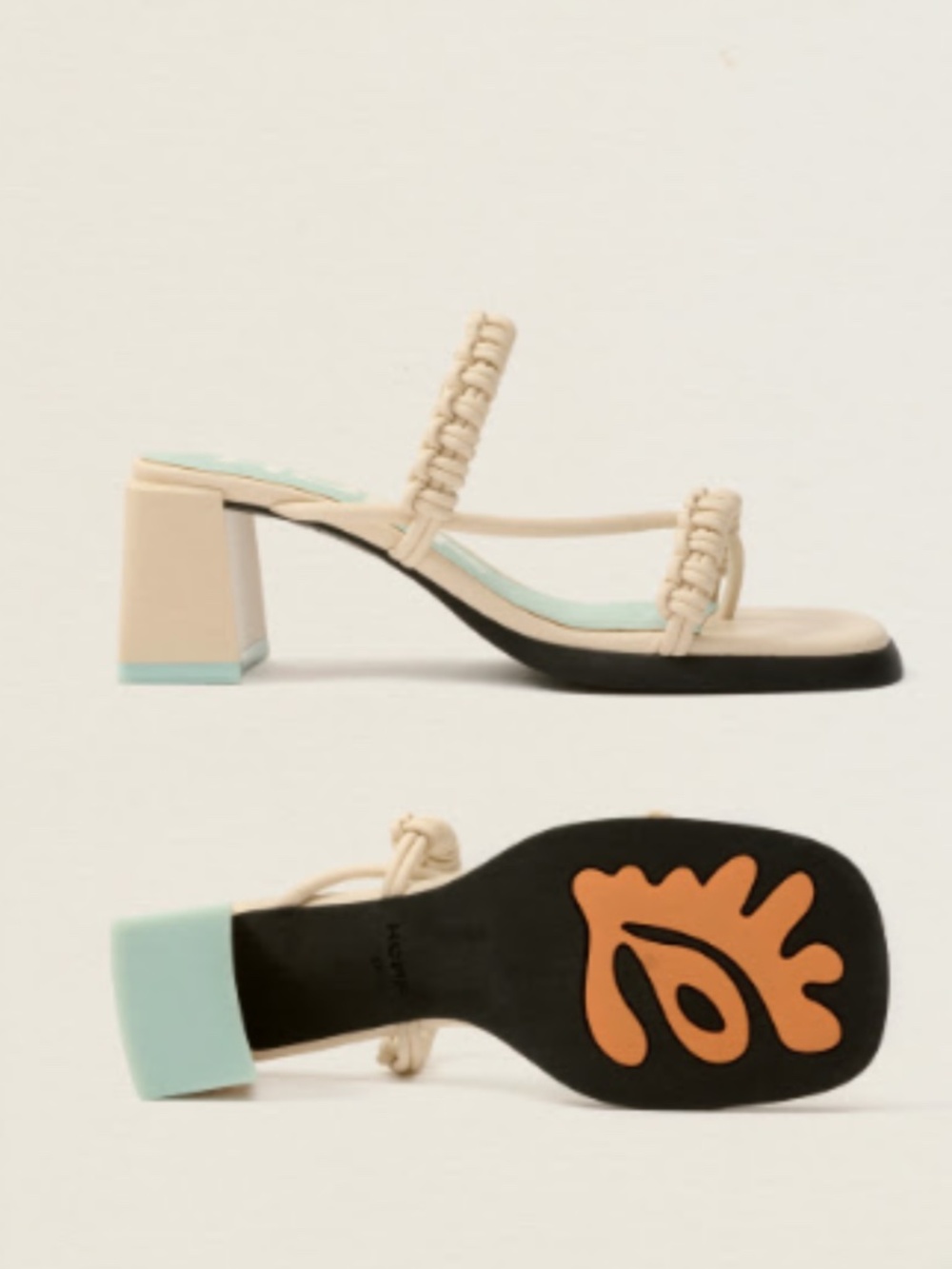 Hoff cream block heels - US 8.5/ EU 40